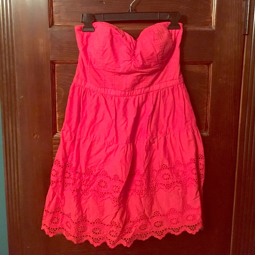 Strapless Red Sundress